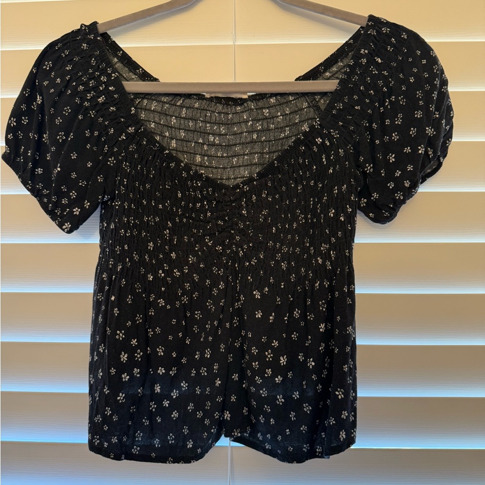 La Hearts White and Black Blouse Elegant Design